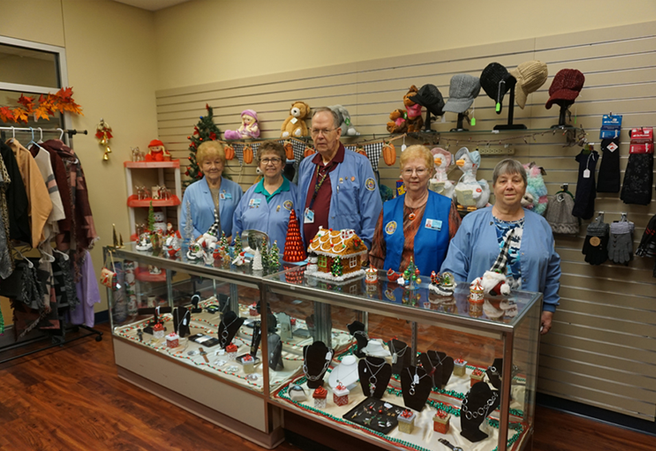 Pershing Health System Auxiliary members in the hospital gift shop
