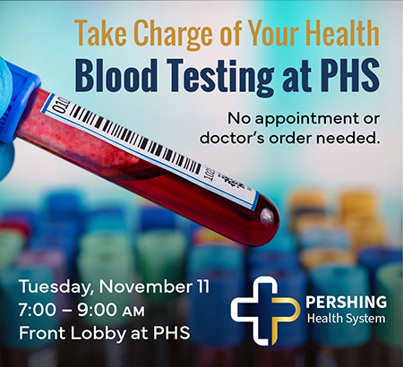 Ad giving details to the Nov 11th Blood Draw event at PHS