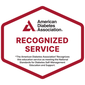 American Diabetes Association Recognized Service logo for Diabetes Self-Management Education and Support.